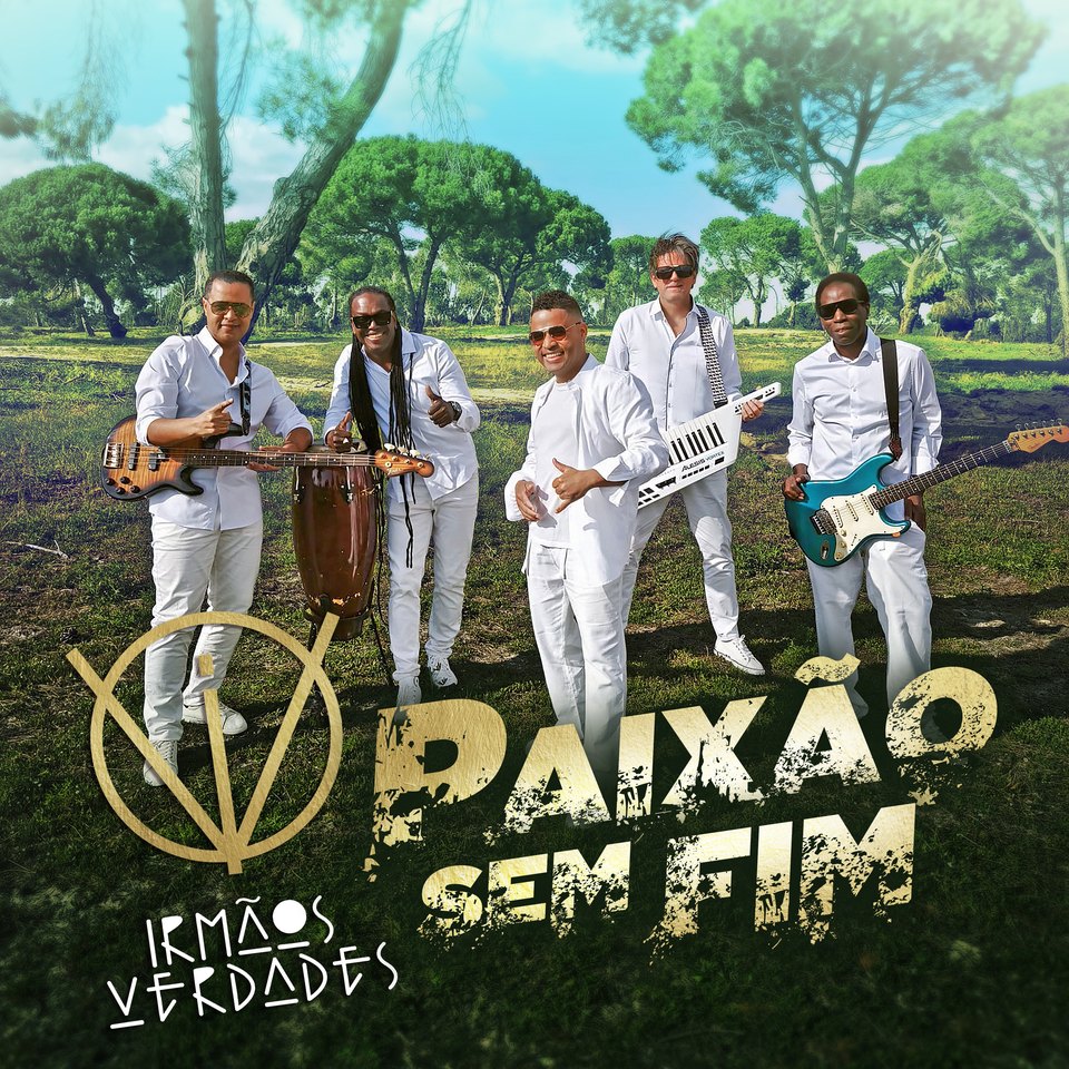 Capa do single «Paixão sem fim», com o monograma dourado dos Irmãos Verdades